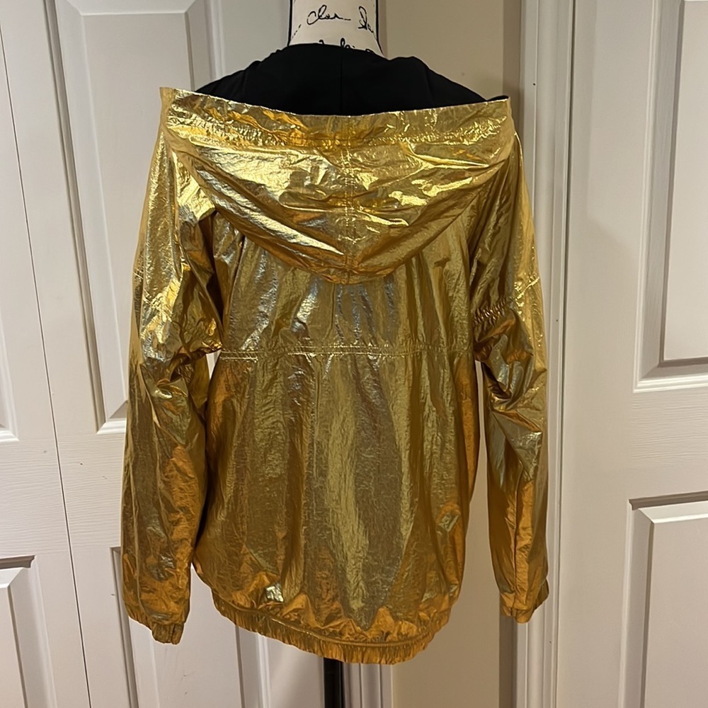 Adidas Originals Half Zip Hooded Jacket In High Shine Gold sz XS Sm - Picture 8 of 12